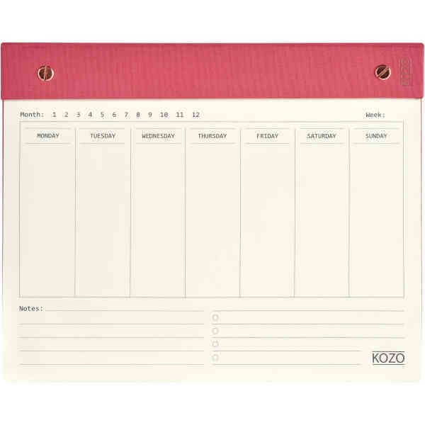 KOZO Veckoplanerare 25x20cm Premium Guava Pink