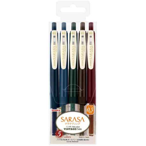 SARASA CLIP Gel ink  VINTAGE 5PK