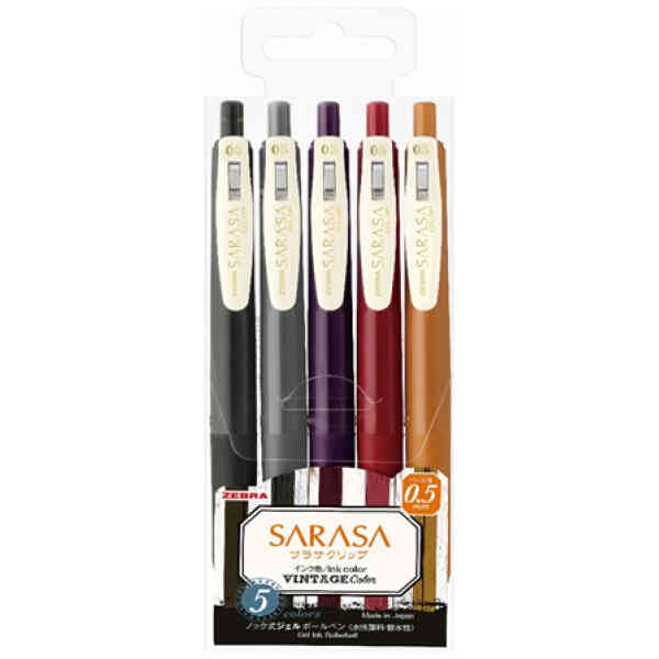SARASA CLIP Gel ink VINTAGE2 5PK