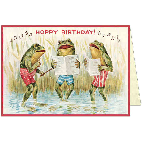 Happy Birthday Singing Frogs Greeting Card