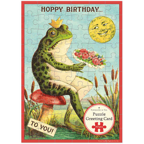 Happy Birthday Frog Puzzle Greeting Card