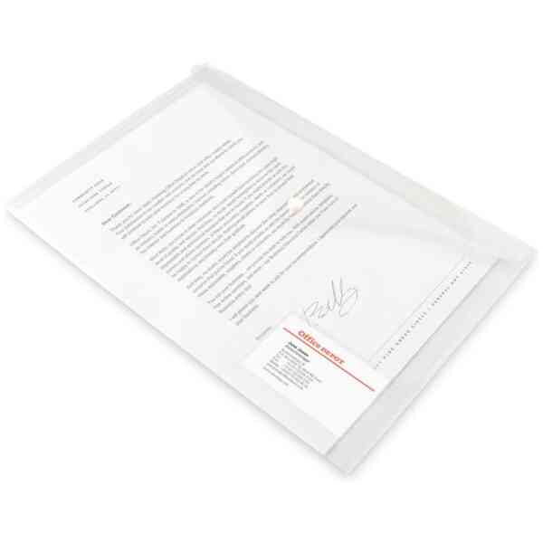 Kuvertmapp A4 transparent visitkortsficka