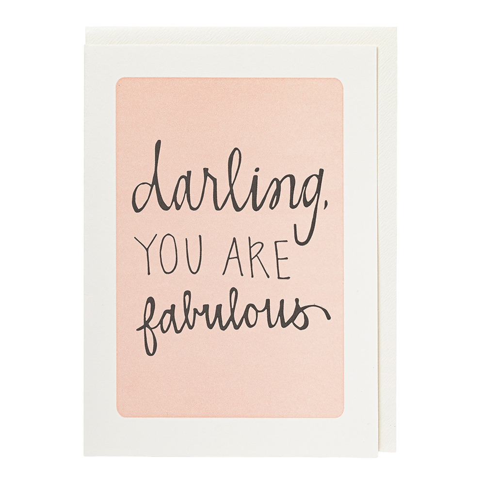 Letterpress Cards Darling You Are Fabulous