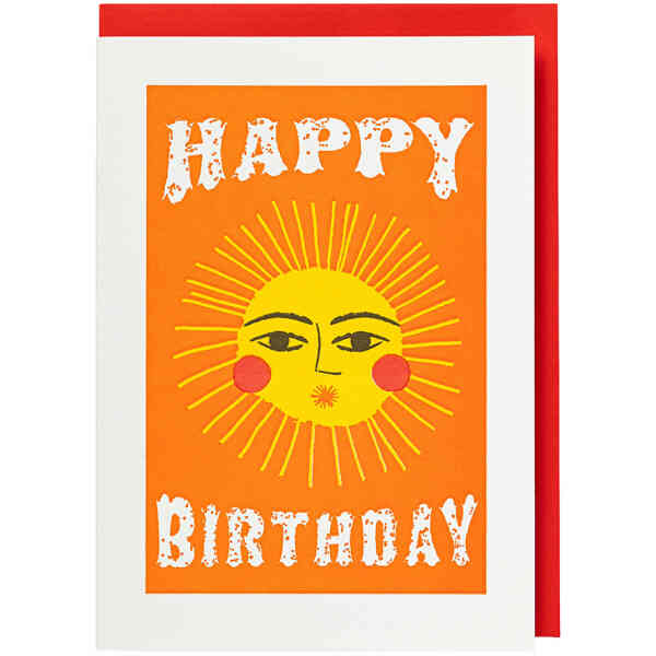 Letterpress Cards Happy Birthday Sun
