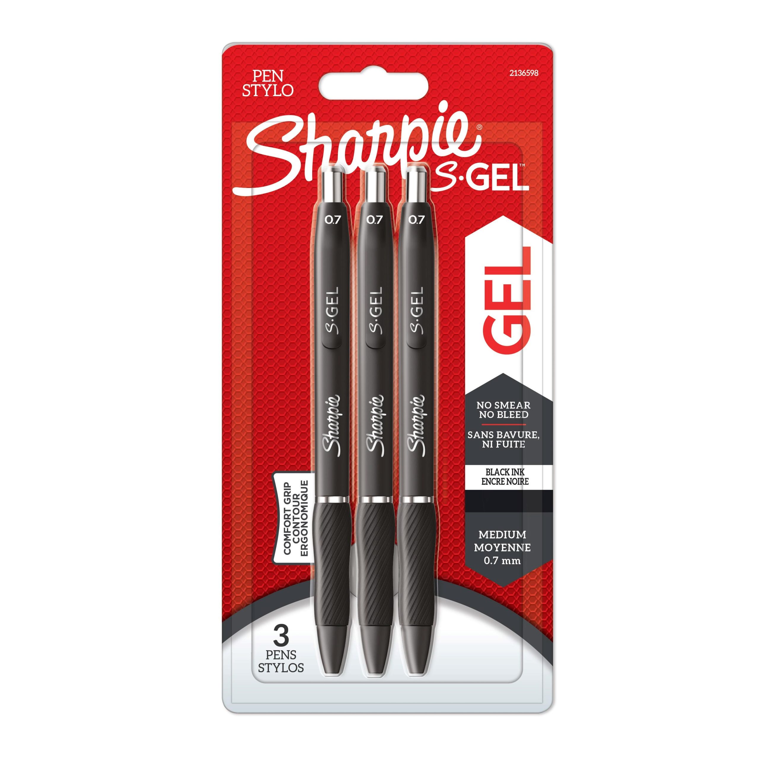 Sharpie S-Gel 0,7 mm 3-Blister Black