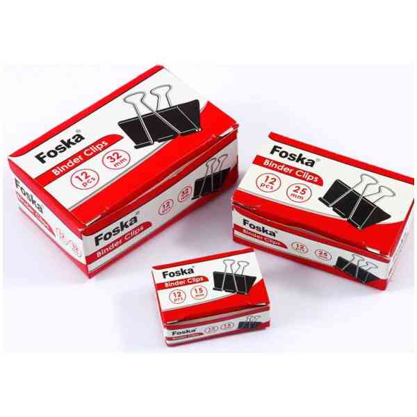 Black Metal Binder Clips 12 pack