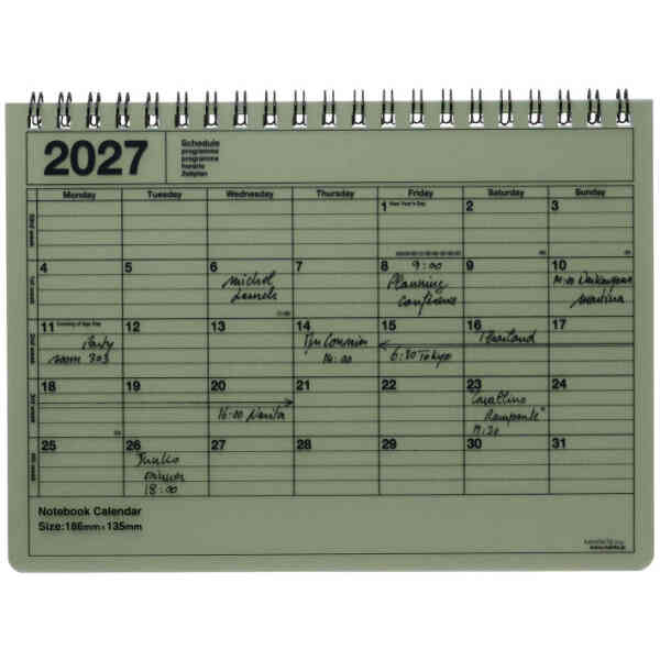2027 Notebook Calendar S / Khaki