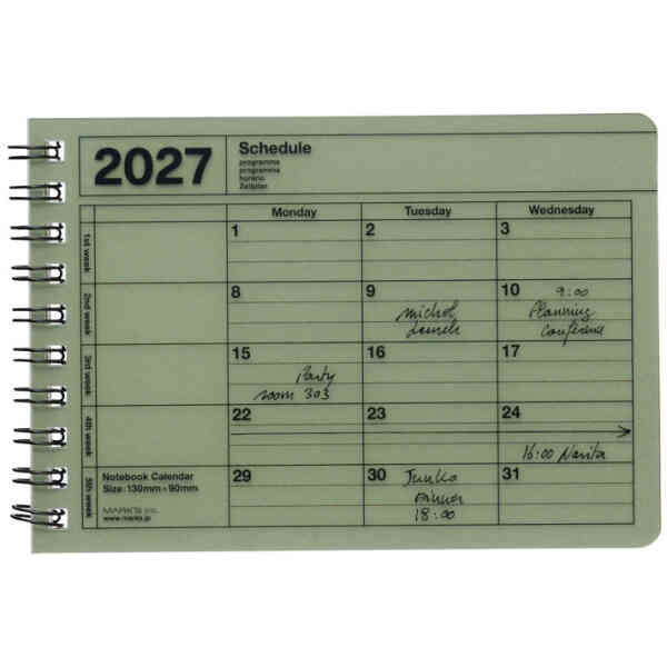 2027 Notebook Calendar XS / Khaki