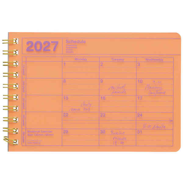 2027 Notebook Calendar XS / Neon Orange