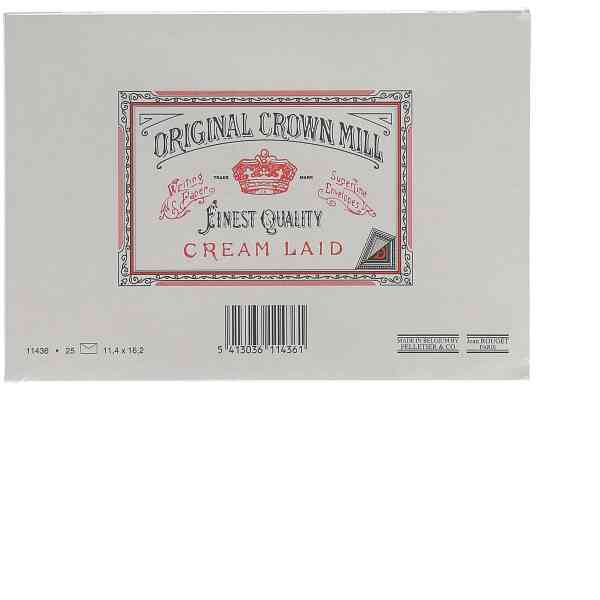 Original Crown Mill Classic 25 env. 11,4x16,2 white lining laid Grey 100 g.