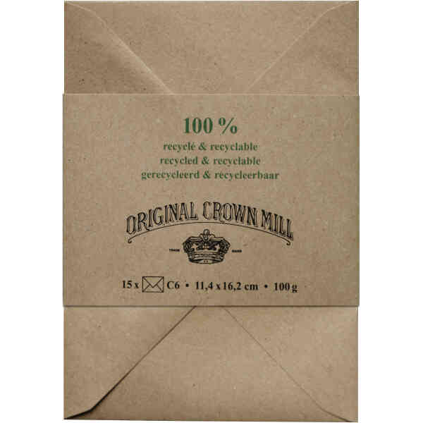 15 env. C6 non lined - 100% recycled - 100 g.