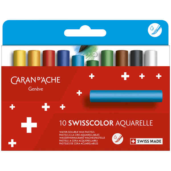 Kritset Caran d´Ache Swisscolor, 1/2 water wax crayons 10 pcs