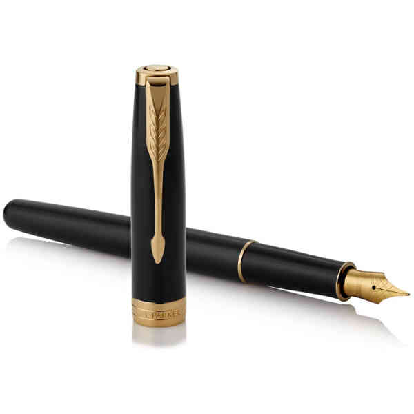 Sonnet Fountain Pen Black ink with Black Lacquer GT Finish