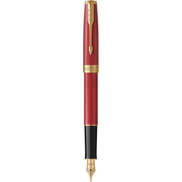 Sonnet Fountain Pen Red lacquer Gold coating 23K