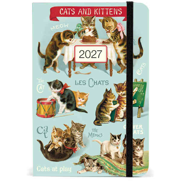 Cats 2027 Weekly Planner with elastic closure