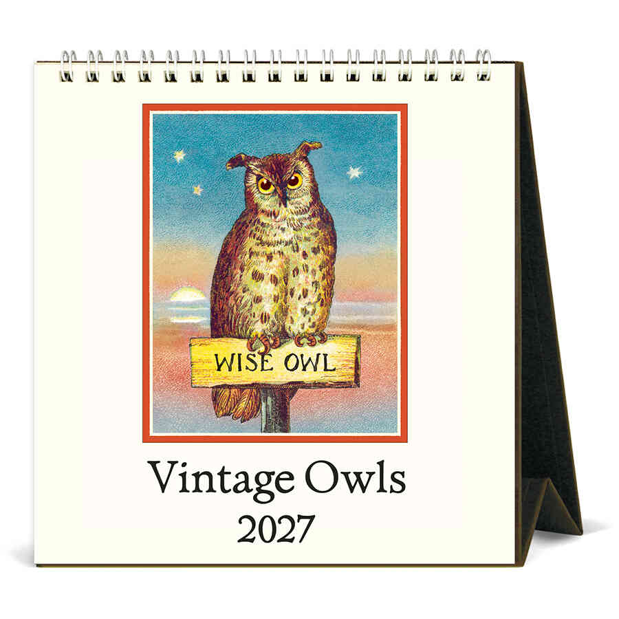 Vintage Owls 2027 Desk Calendar