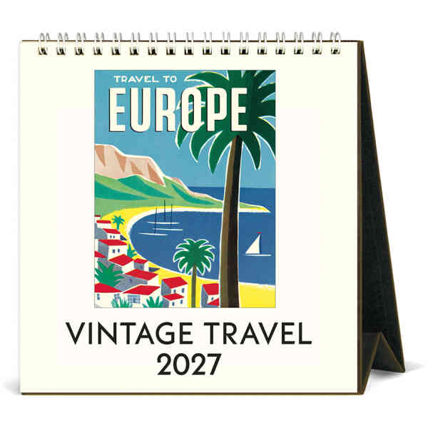 Vintage Travel 2027 Desk Calendar