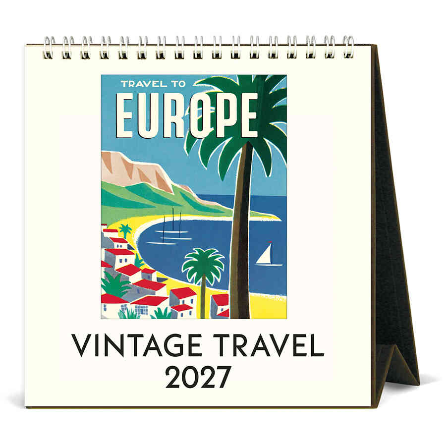 Vintage Travel 2027 Desk Calendar