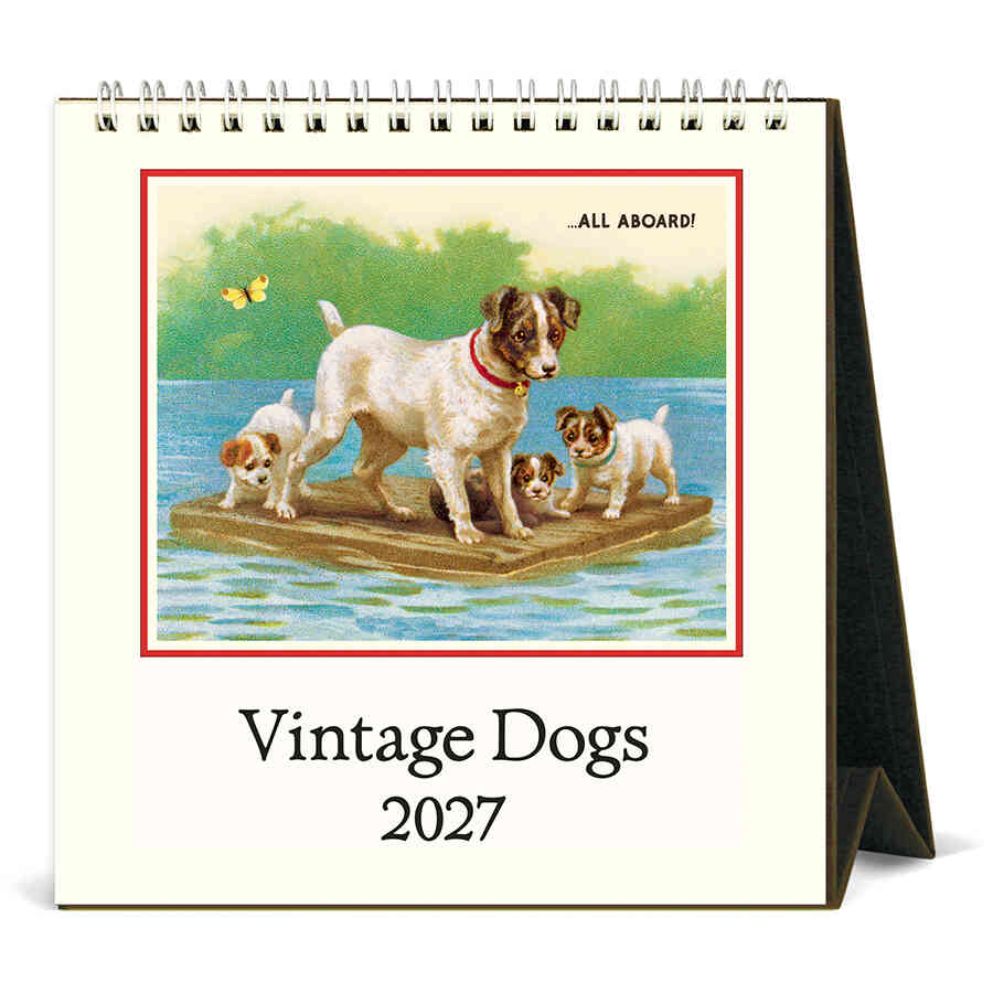 Vintage Dogs 2027 Desk Calendar