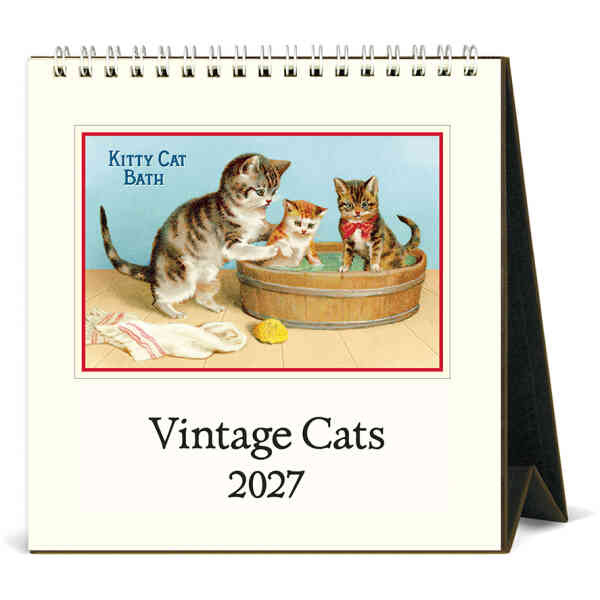Vintage Cats 2027 Desk Calendar