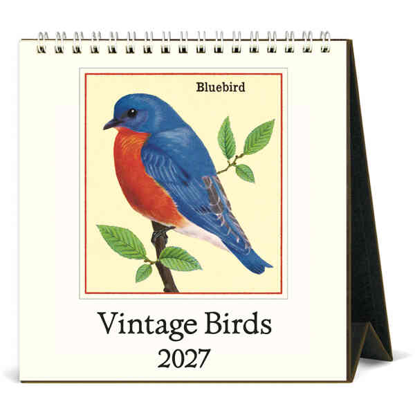 Vintage Birds 2027 Desk Calendar