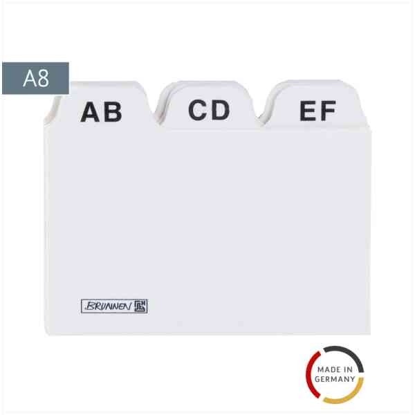 Kortregister Card index A-Z A8 vita