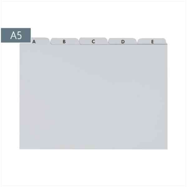 Kortregister Card index A-Z A5 grey