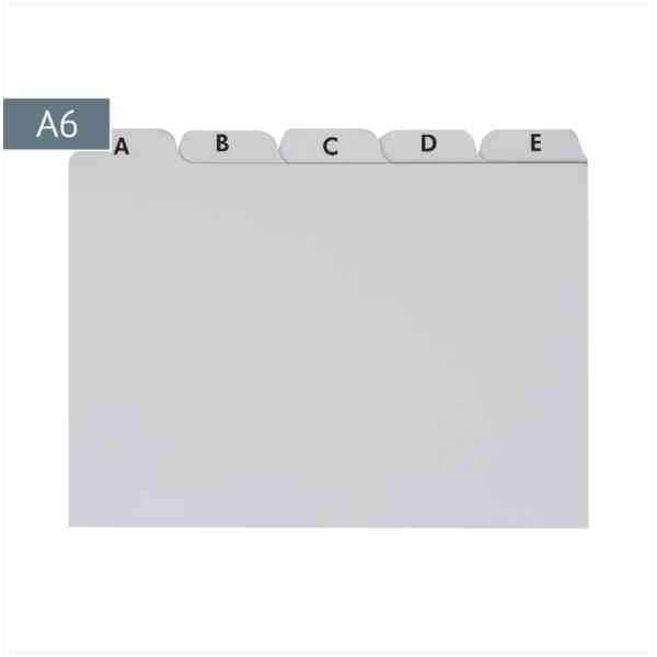 Kortregister Card index A-Z A6 grey