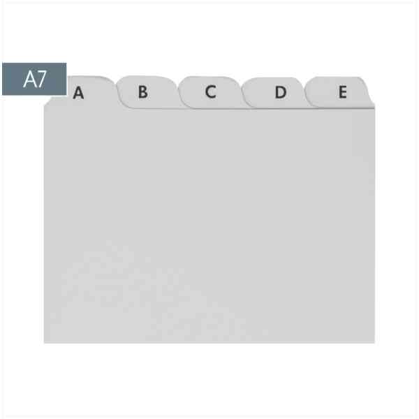 Kortregister Card index A-Z  A7  grey