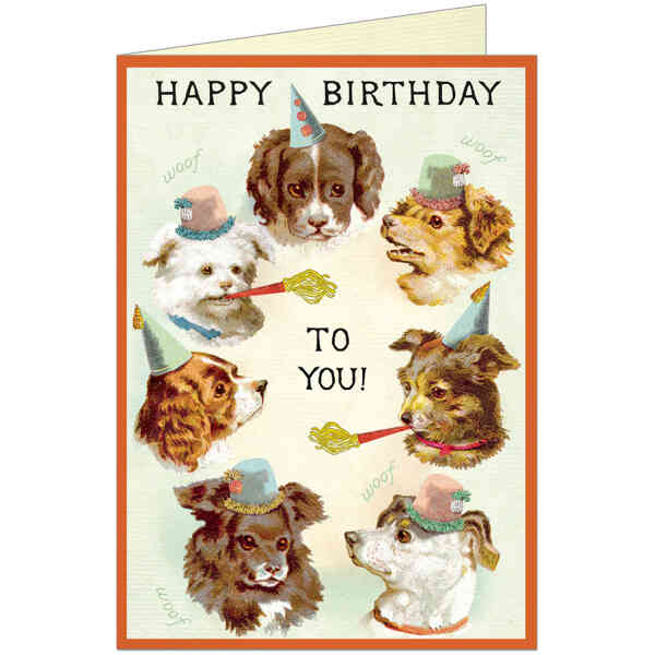 Happy Birthday Dog Party Greeting Card