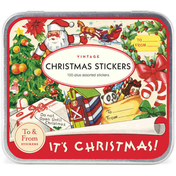 Vintage Christmas Stickers Tin of Stickers