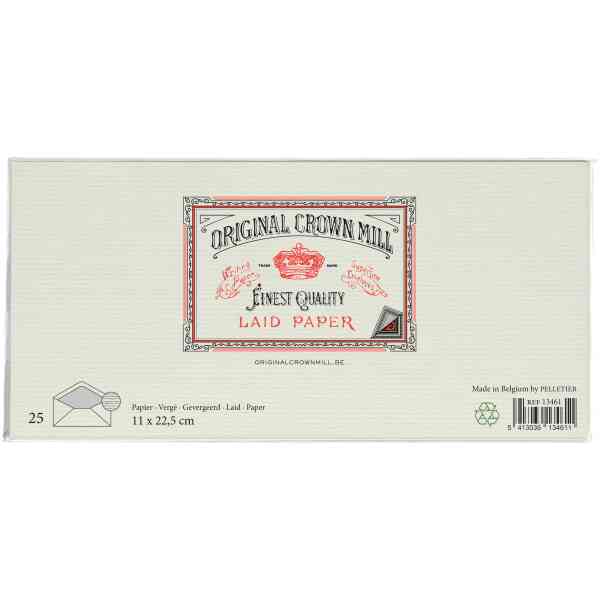 Original Crown Mill Classic 25 env. 11,0x22,5 white lining laid Cream 100 g.