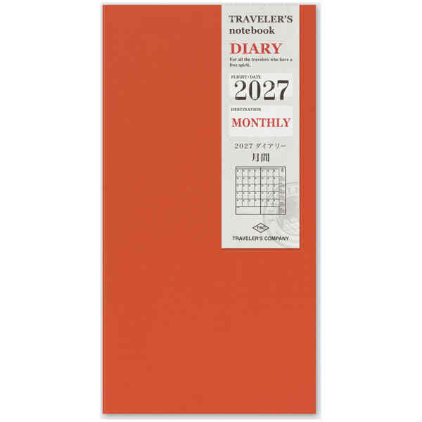 2027 TRAVELER'S notebook Monthly Diary Regular Size Förbeställ och betala nu för leverans av hela ordern i slutet på september