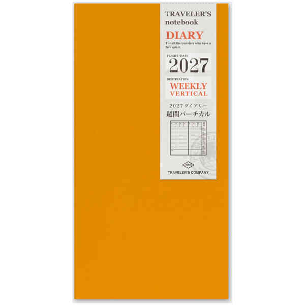 2027 TRAVELER'S notebook Weekly Vertical Diary Regular Size Förbeställ och betala nu för leverans av hela ordern i slutet på september