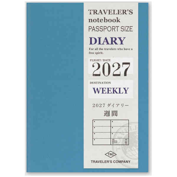 2027 TRAVELER'S notebook Weekly Diary Passport Size Förbeställ och betala nu för leverans av hela ordern i slutet på september