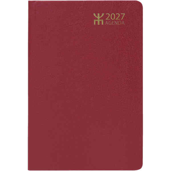 Agenda Röd Konstläder  2027