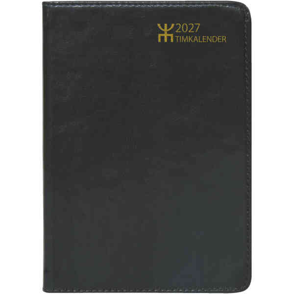 Timkalender Svart Konstläder  2027