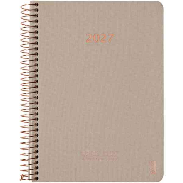 KOZO Kalender 2027 A5 Vecka per uppslag Sand