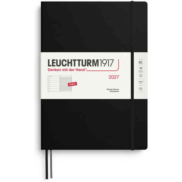 Weekly PLANNER & Notebook 2027 A4+ Black