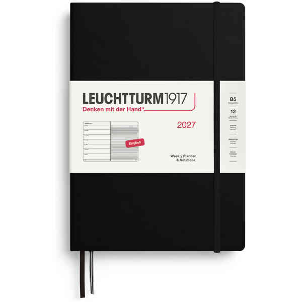 Weekly PLANNER & Notebook 2027 B5 Black