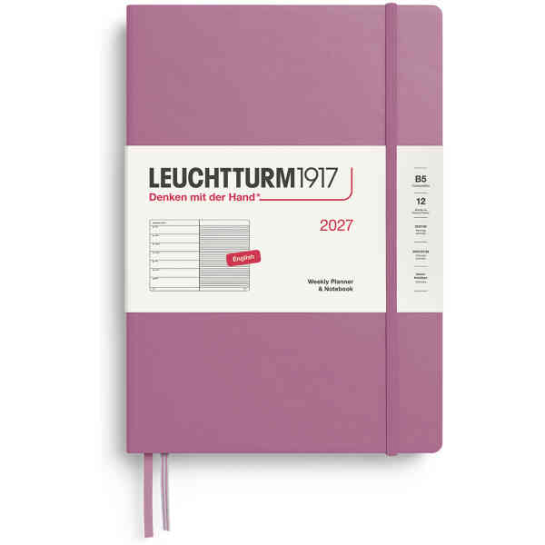 Weekly PLANNER & Notebook 2027 B5 Dusty Rose