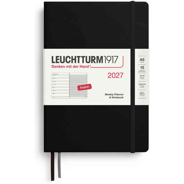 Weekly PLANNER & Notebook 2027 A5 Black