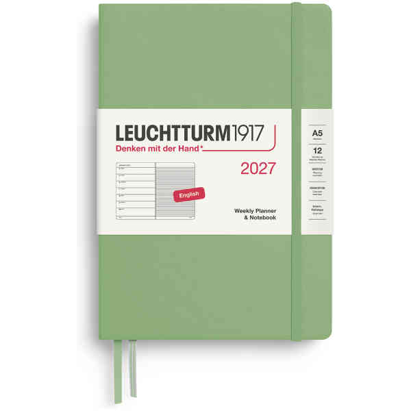 Weekly PLANNER & Notebook 2027 A5 Sage