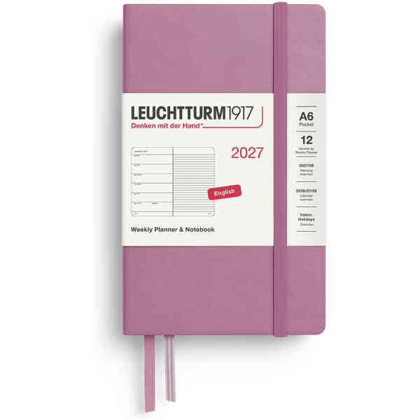 Weekly PLANNER & Notebook 2027 Hard A6 Dusty Rose