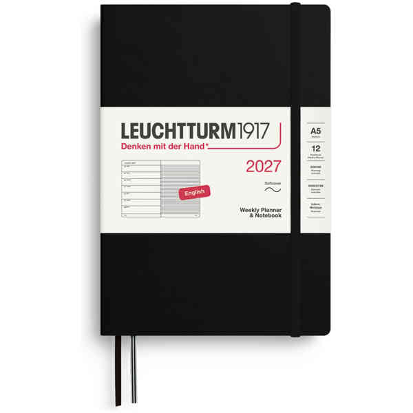 Weekly PLANNER & Notebook 2027 A5 Soft Black