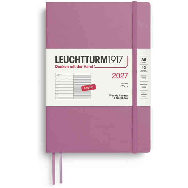 Weekly PLANNER & Notebook 2027 A5 Soft Dusty Rose