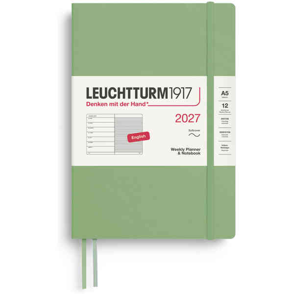 Weekly PLANNER & Notebook 2027 A5 Soft Sage