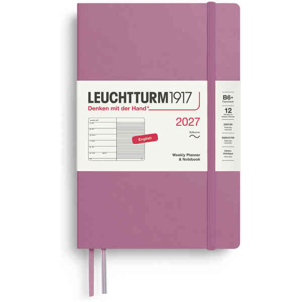 Weekly PLANNER & Notebook 2027 B6 Soft Dusty Rose