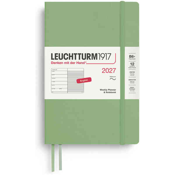 Weekly PLANNER & Notebook 2027 B6 Soft Sage