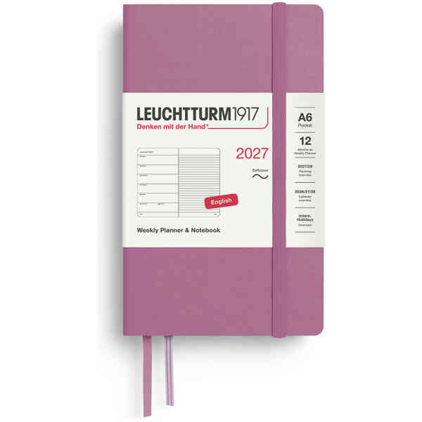 Weekly PLANNER & Notebook 2027 A6 Soft Dusty Rose